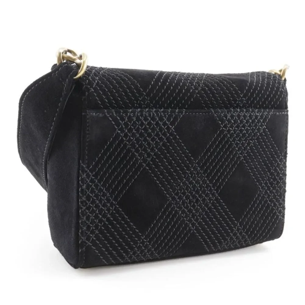 Chanel Wild Stitch Suede Shoulder Bag